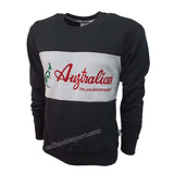AUSTARLIAN SWEATSHIRT SWUFE0002 BLACK WHITE COTTON FLEECE