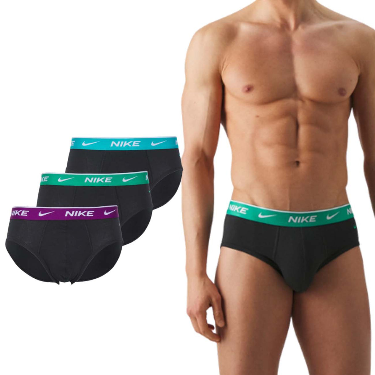 SLIP UOMO NIKE 0000KE1006 EWQ EVERYDAY COTONEE 3 PEZZI