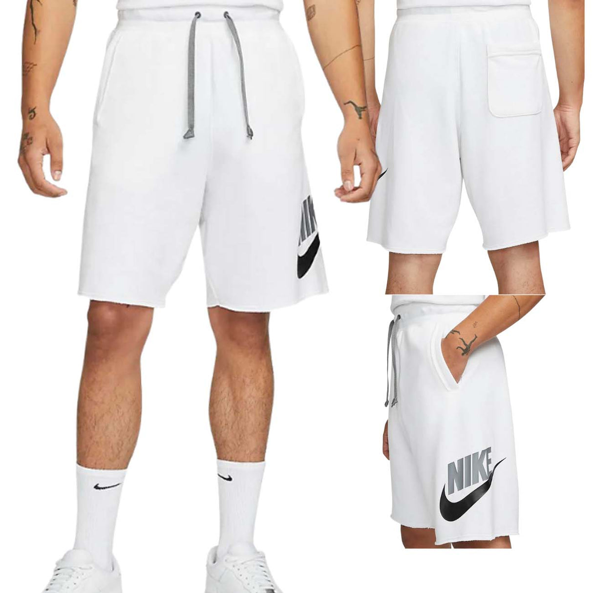 PANTALONCINO NIKE DM6817 100 ALUMNI COTONE BIANCO