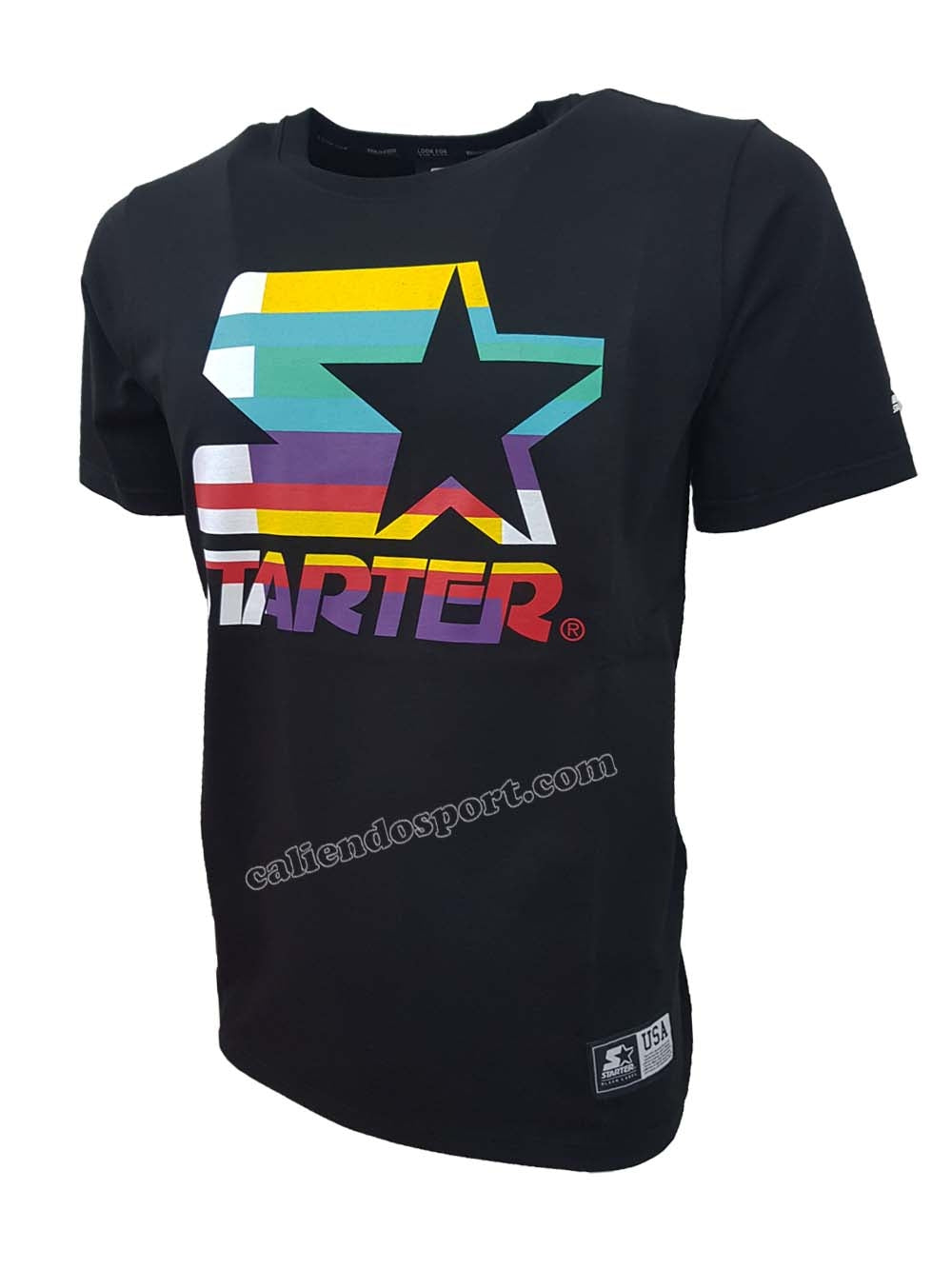 T-SHIRT STARTER 72993 BIANCO NERO COTONE