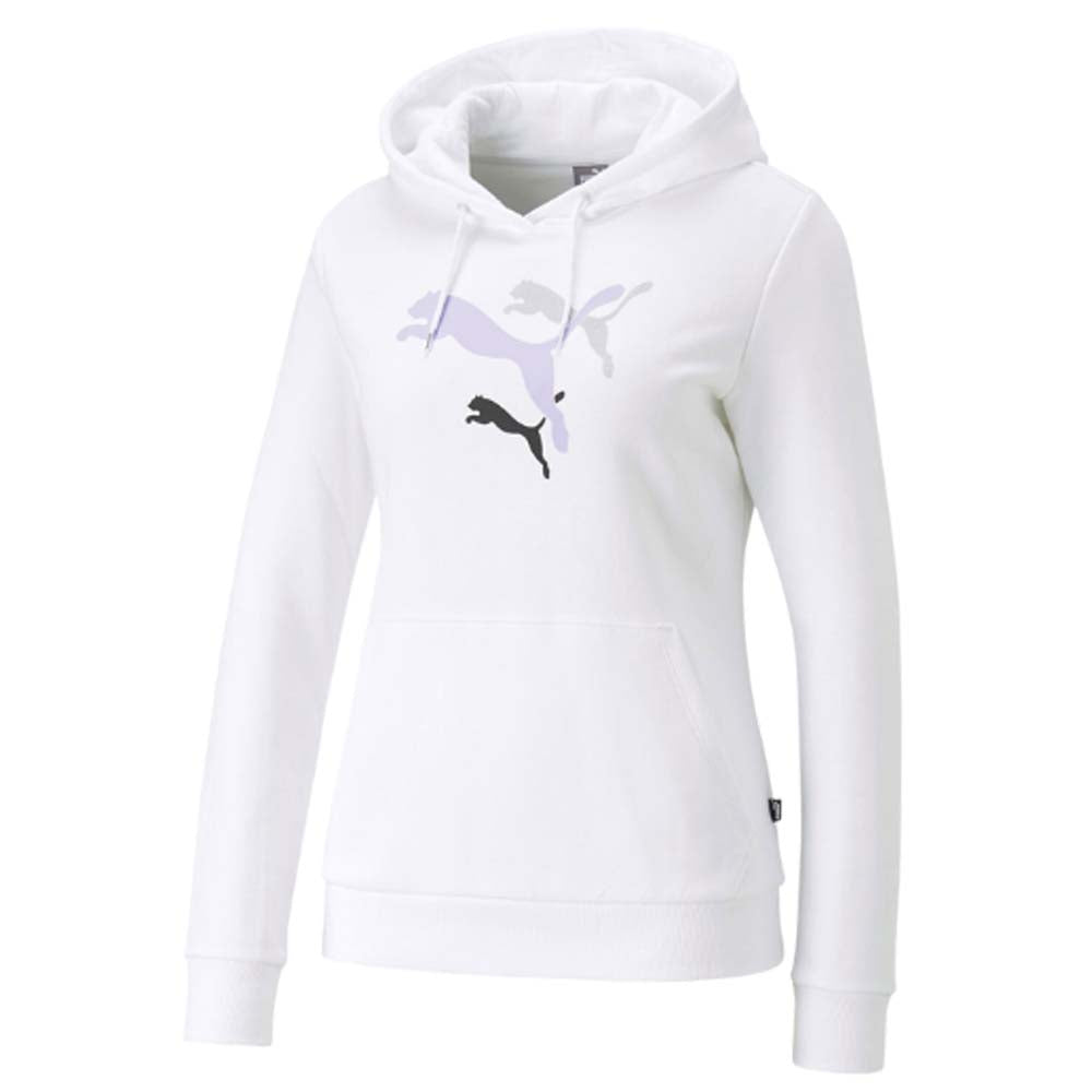 FELPA DONNA PUMA 673680 LOGO POWER COTONE GARZATO