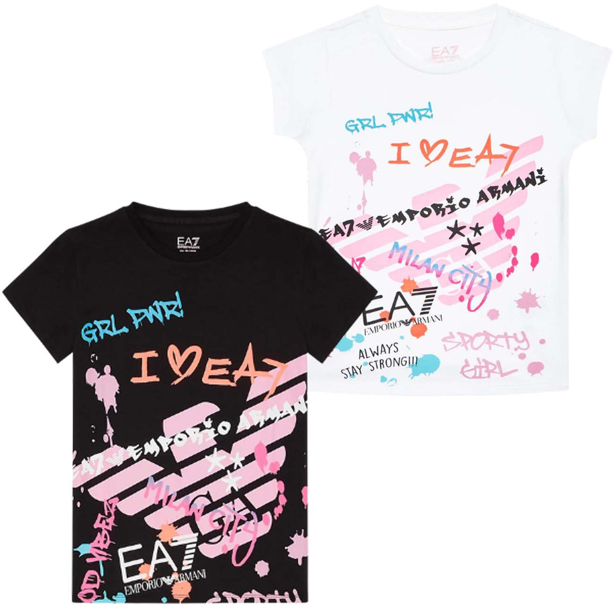 GIRLS T-SHIRT ARMANI EA7 6LFT12 FJDZZ COTTON