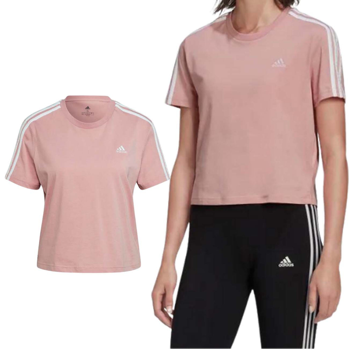 T-SHIRT DONNA ADIDAS HF7245 LOOSE CROPPED ROSA