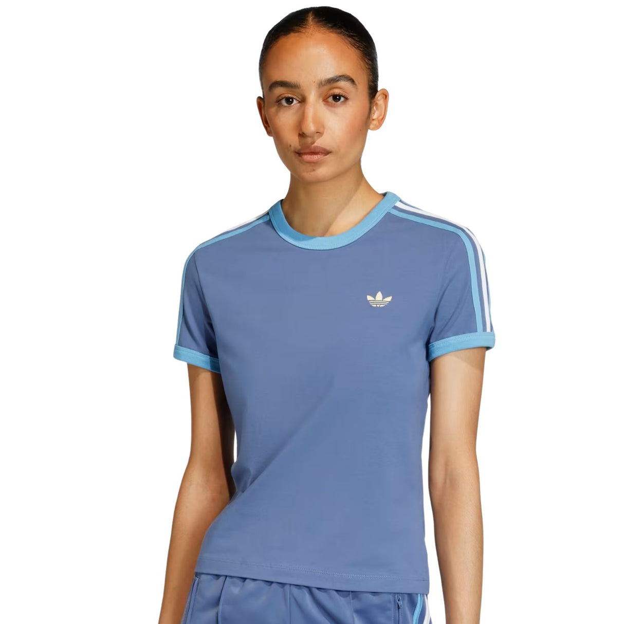 T-SHIRT DONNA ADIDAS KE9385 3 STRISCE SLIM COTONE