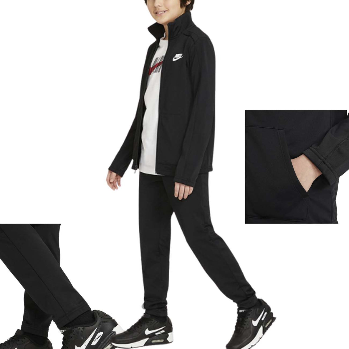 TUTA NIKE RAGAZZI DH9661 010 NERO ACETATO