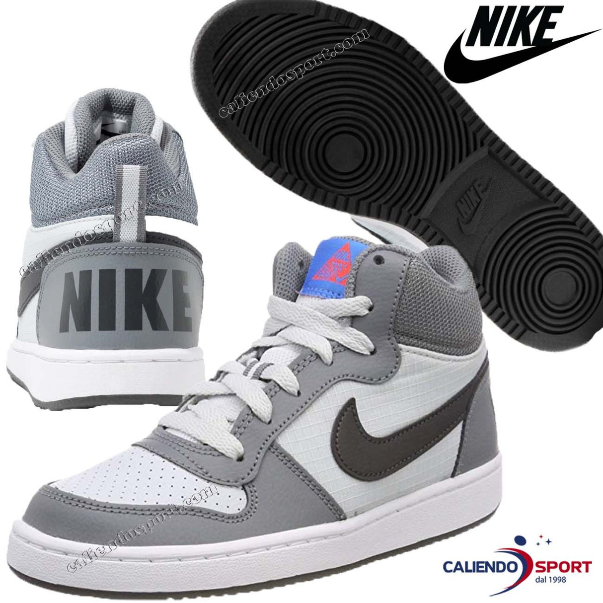 SCARPA NIKE 839977 009 RAGAZZI COURT BOROUGH MID GS GRIGIO