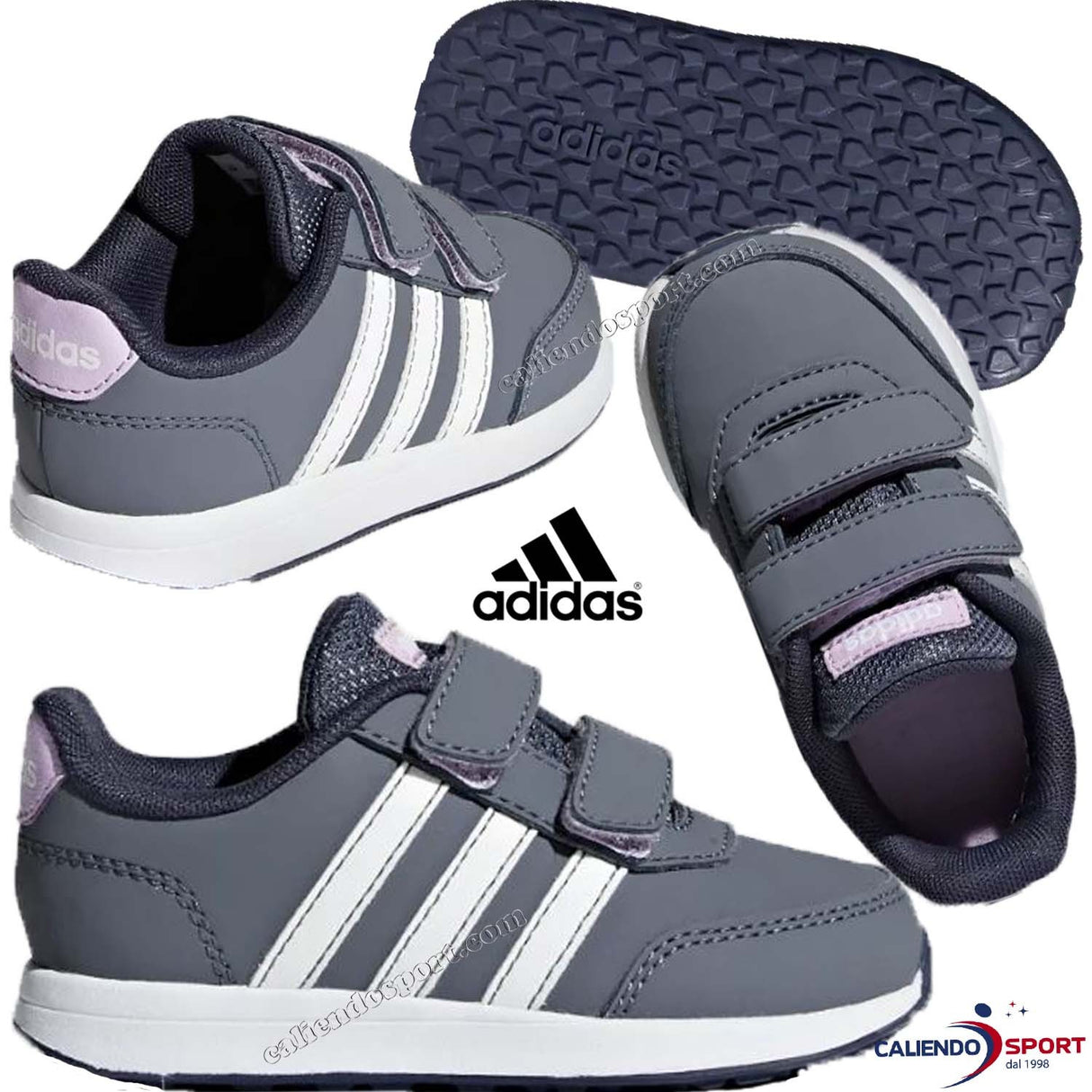 ADIDAS B76060 GREY PINK INFANT SWITCH 2 CMF INFANT VELCRO SHOES