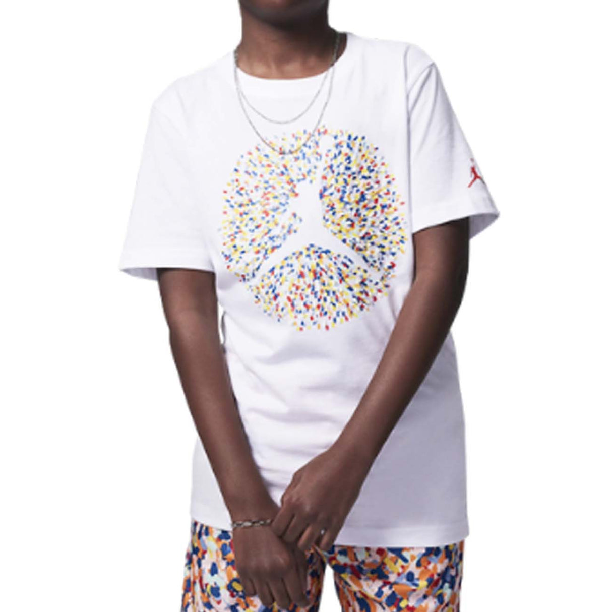 T-SHIRT RAGAZZI JORDAN 95D122 001 COTONE BIANCO