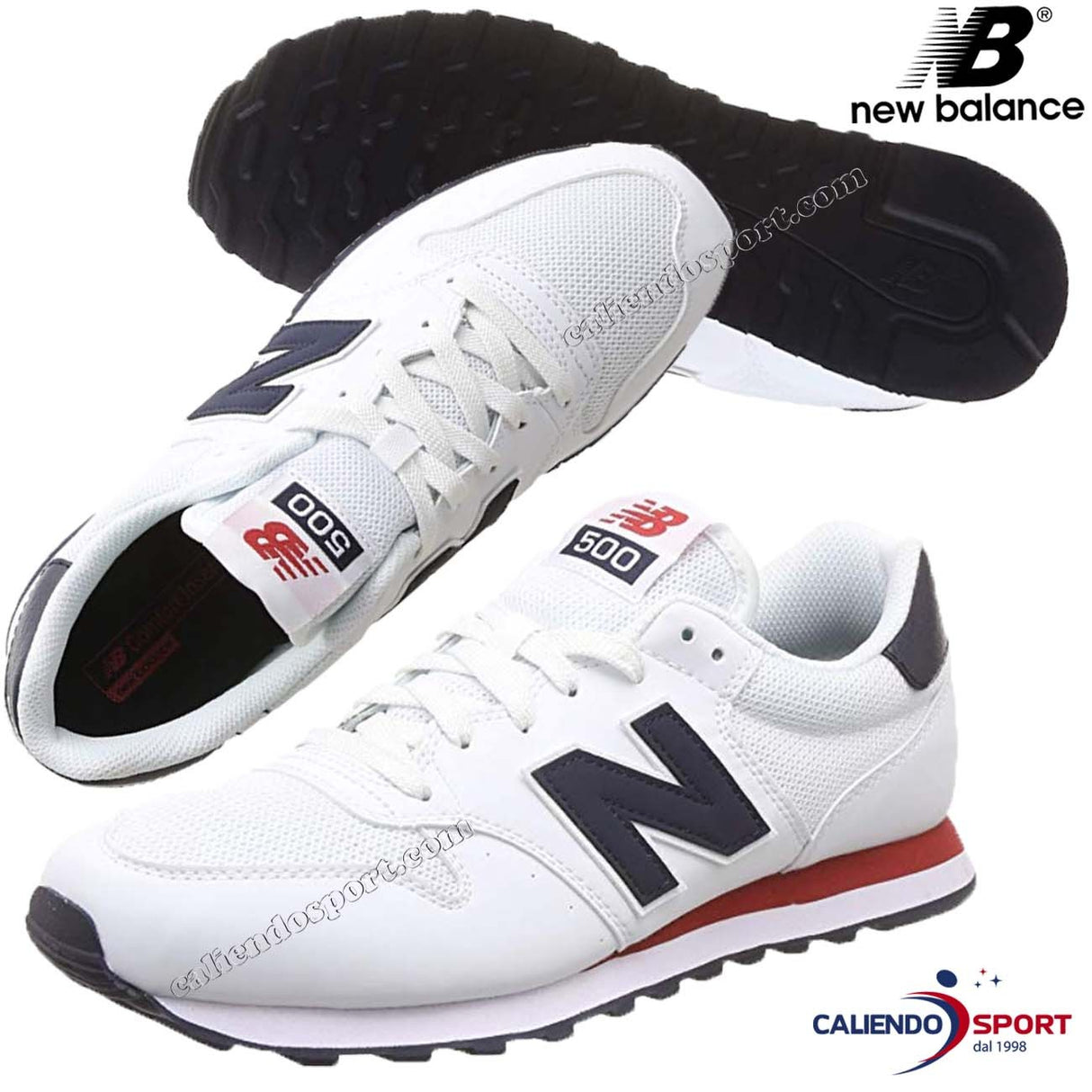 NEW BALANCE MEN'S GM500 SWB WHITE SNEAKER SHOES