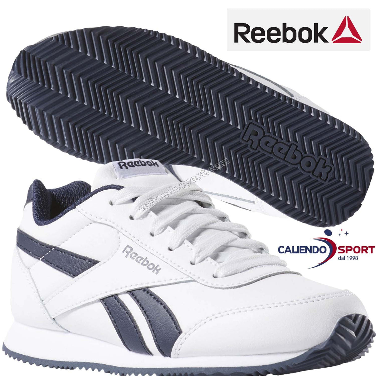 REEBOK BOYS SHOES CHILD CN4930 ROYAL CLASSIC JOGGER 2.0 WHITE BLUE