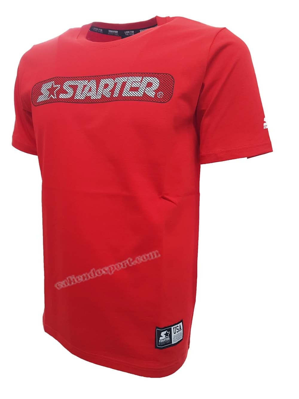 T-SHIRT STARTER 72943 NERO ROSSO COTONE