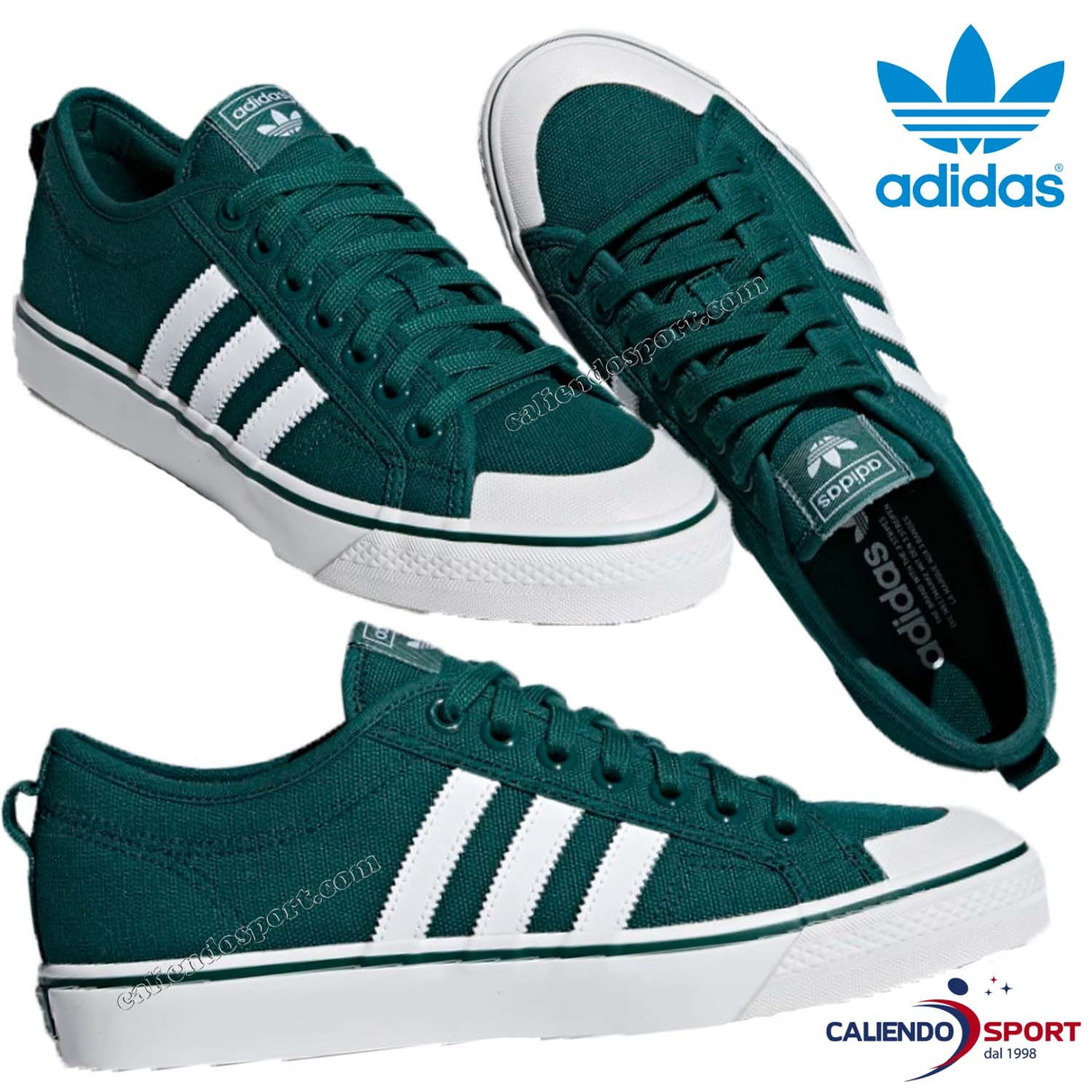 ADIDAS ORIGINALS NIZZA B37858 BASKETS DE SPORT VERTES POUR HOMMES SPORT