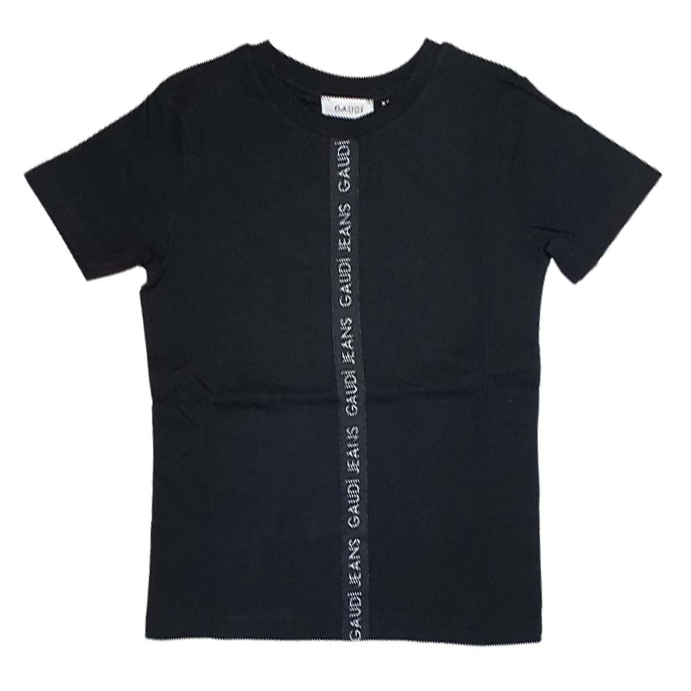 GAUDI' BOYS T-SHIRT GAM04558 BLACK COTTON