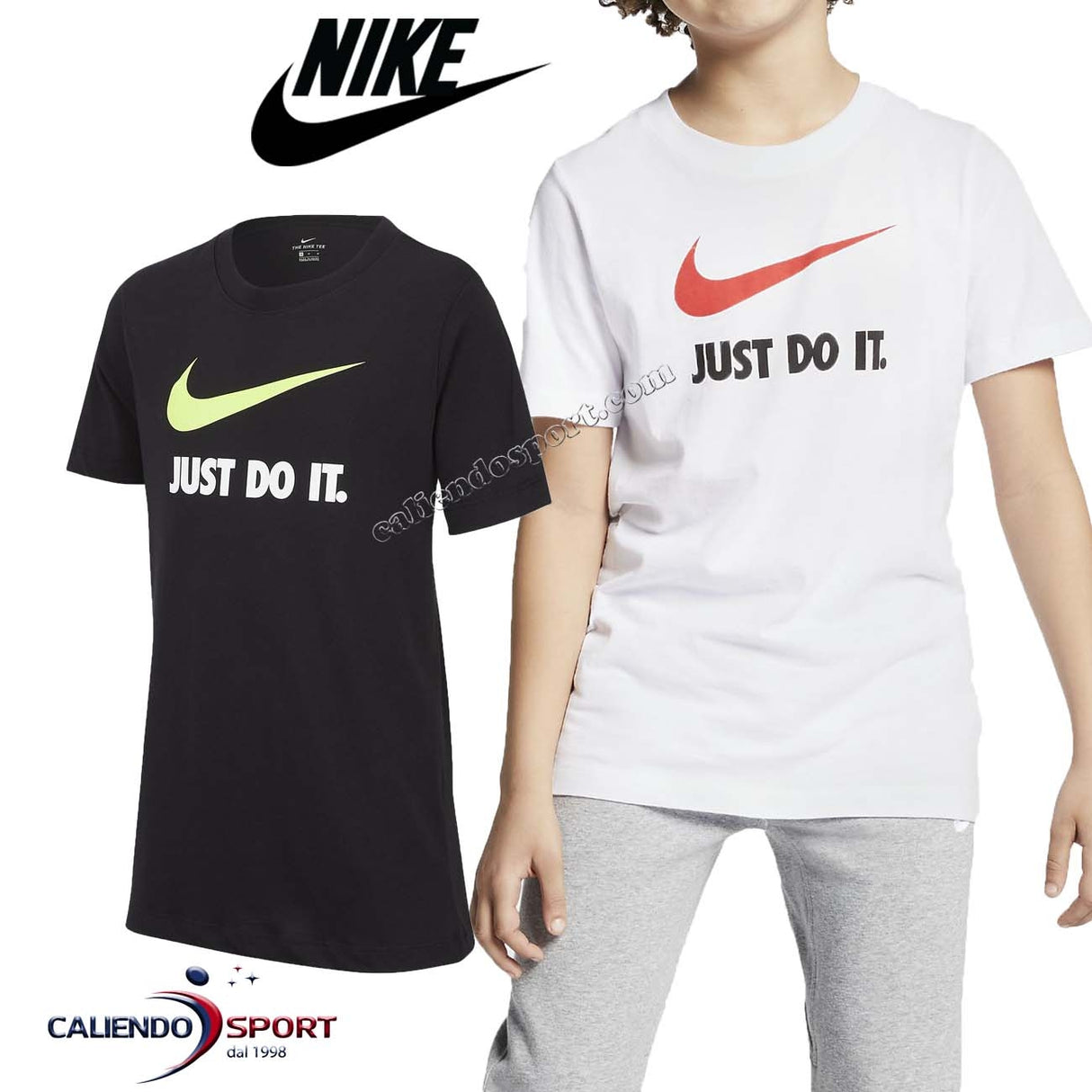 T-SHIRT NIKE RAGAZZI AR5249 100 014 NERO BIANCO COTONE