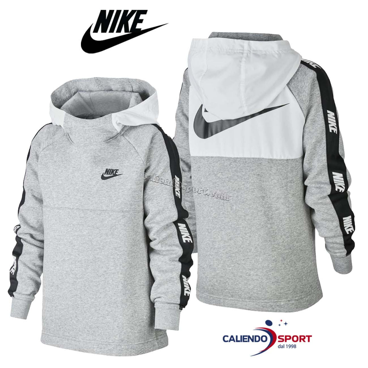 FELPA NIKE RAGAZZI CJ7885 100 NSW SWEATER GRIGIO FELPATA