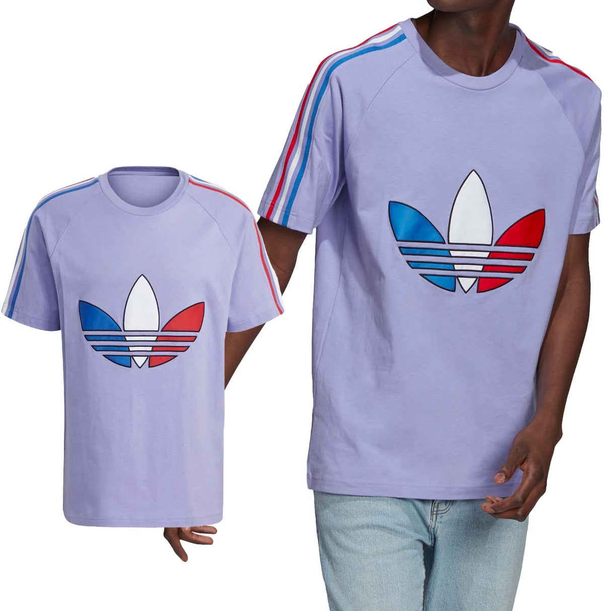 ADIDAS T-SHIRT GQ8922 ADICOLOR TRICOLOR PURPLE