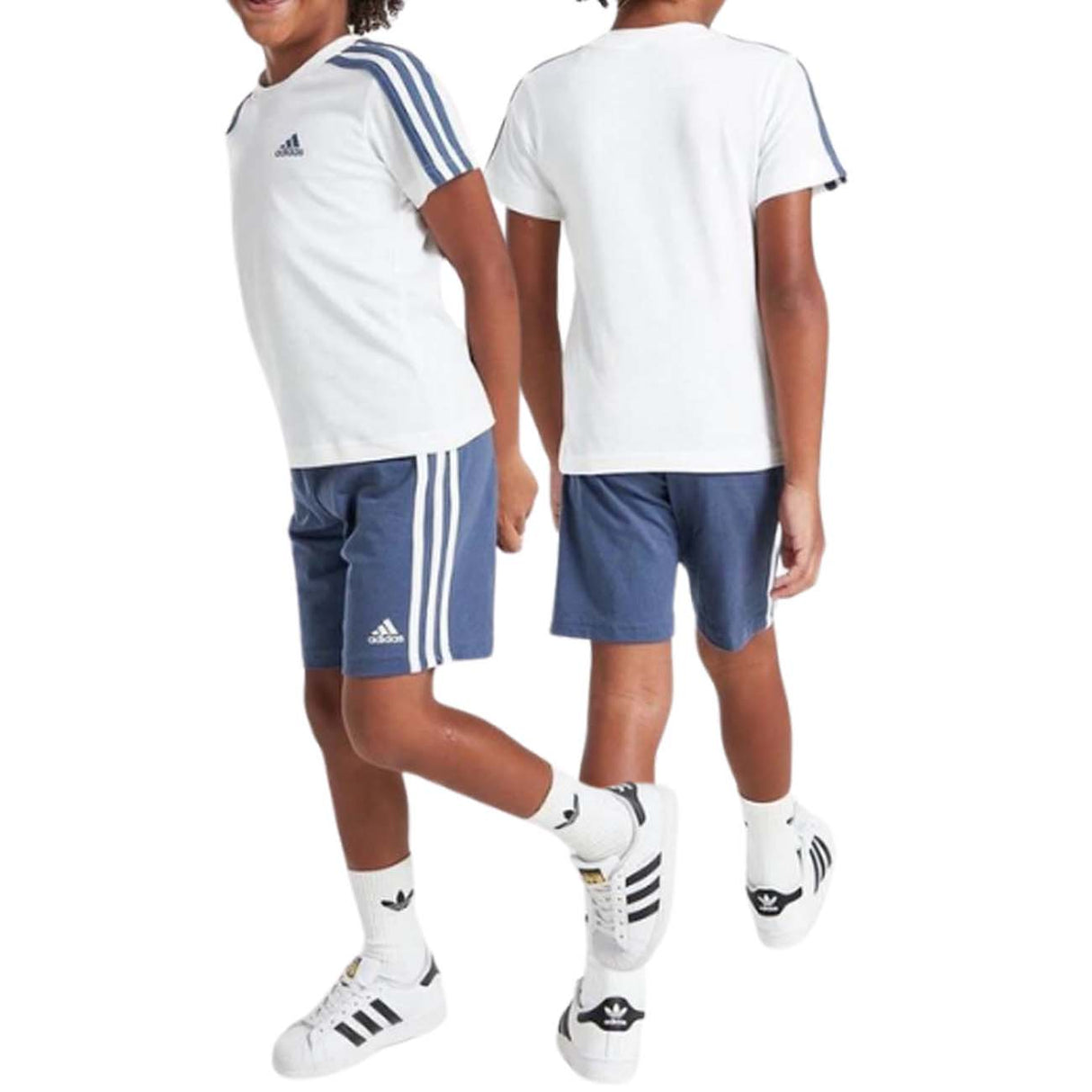 COMPLETO RAGAZZI ADIDAS IQ4091 LOGO COTONE 2 PEZZI