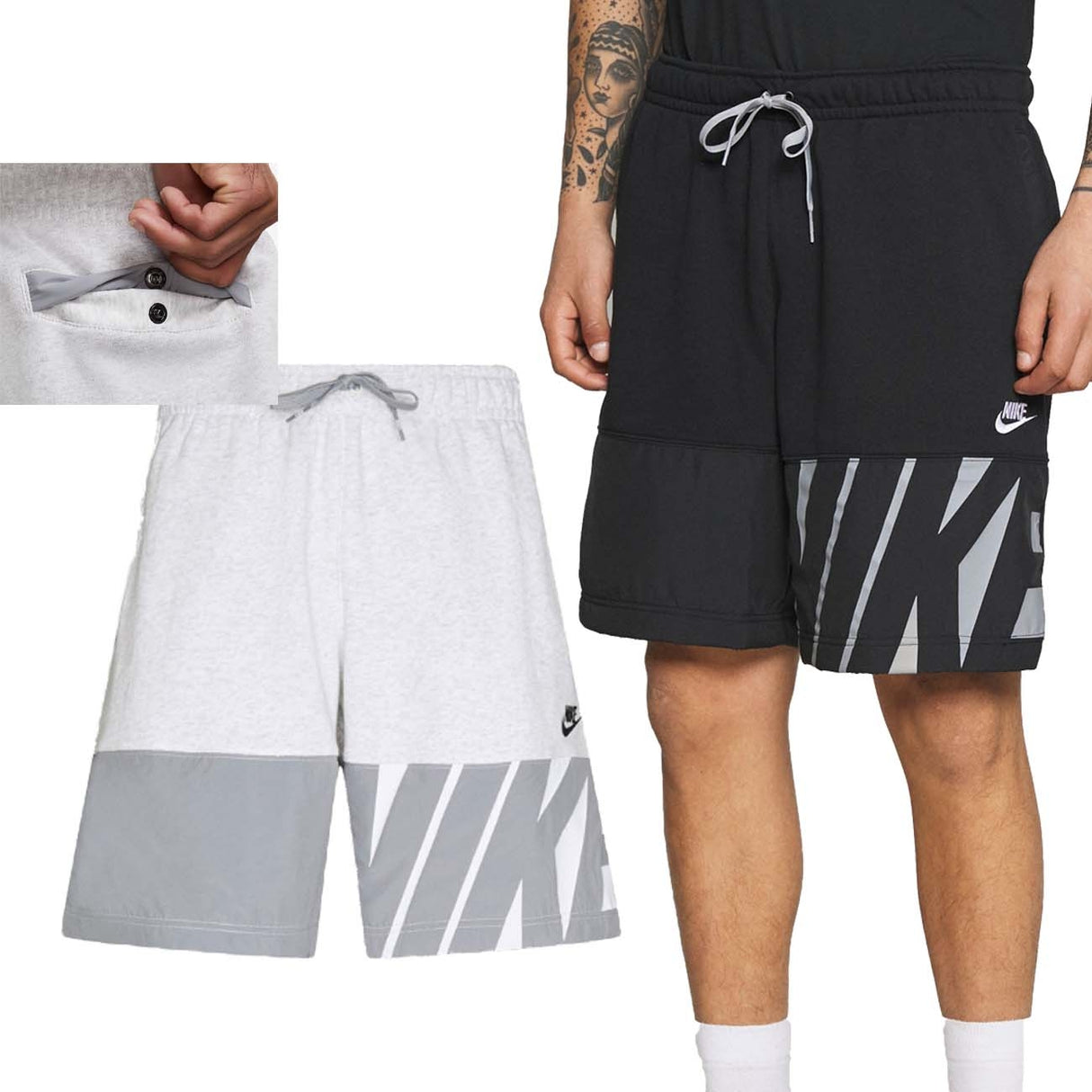NIKE CZ9952 SPORTSWEAR SHORTS BLACK GREY