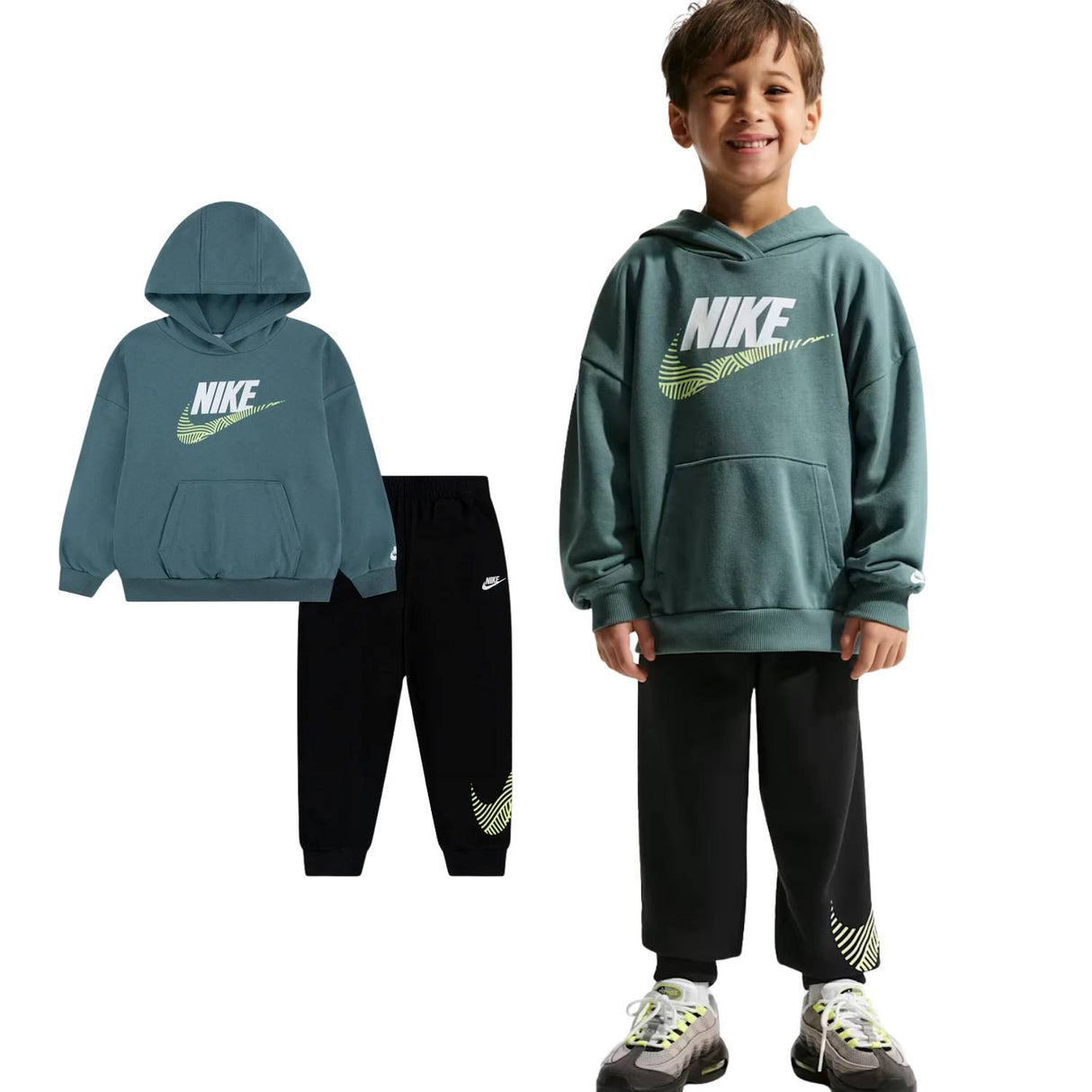 TUTA BAMBINI NIKE  86N738-023 SPORTWEAR COTONE GARZATO