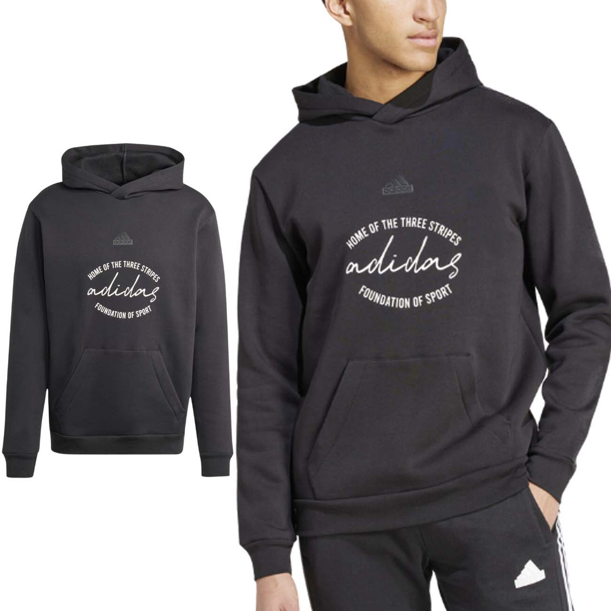 FELPA ADIDAS IW3566 BRAND LOVE NERO COTONE FELPATO