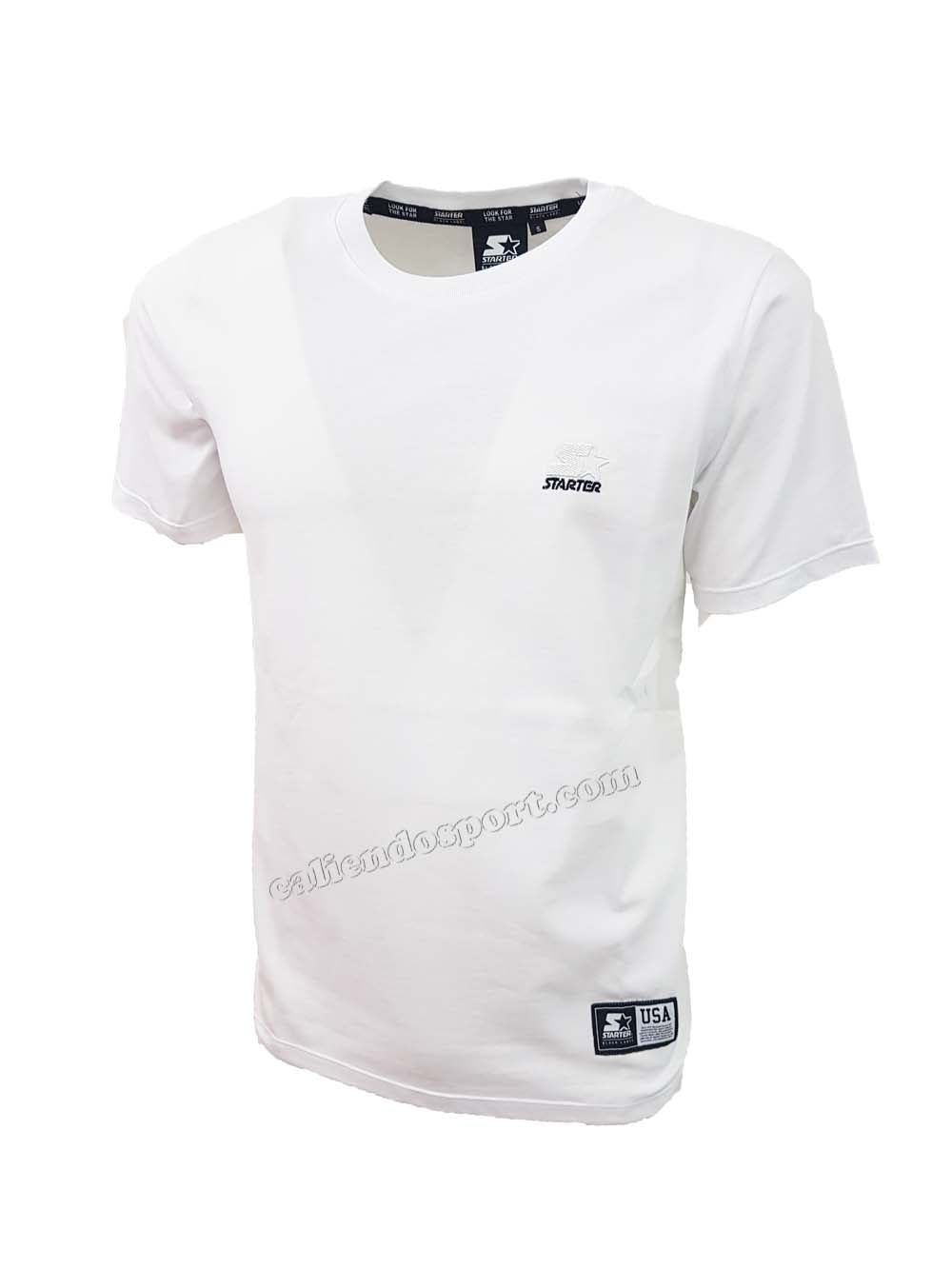 STARTER T-SHIRT 72910 WHITE BLACK FLUORESCENT GREEN COTTON