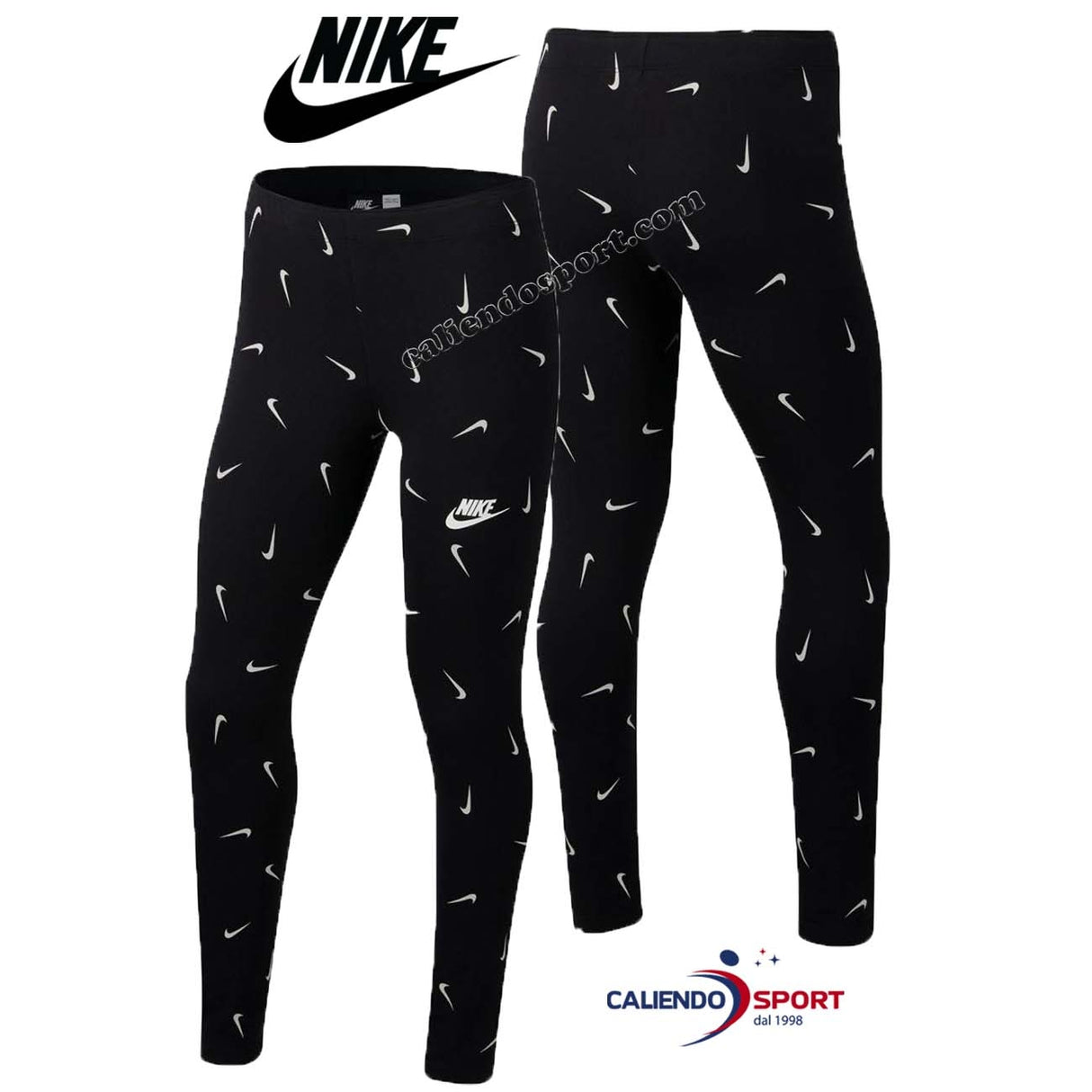 NIKE GIRL LEGGINGS CU8337 010 BLACK COTTON