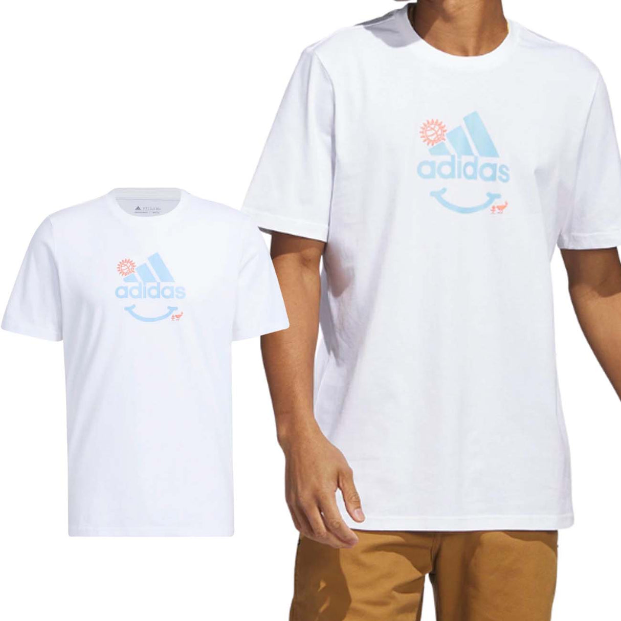 ADIDAS IC1675 PRINTED WHITE COTTON T-SHIRT