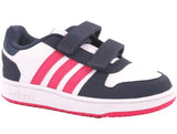 SCARPA BIMBO BIMBA ADIDAS BB7334 BB7335 ROSA BLU STRAPPO HOOPS 2.0 CMF I