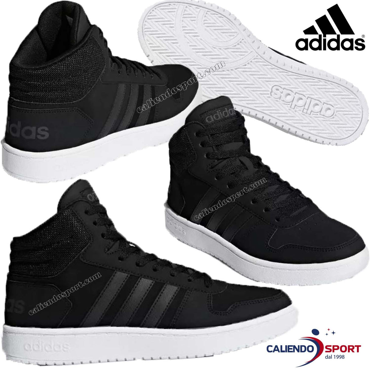 SCARPA UOMO ADIDAS DB0113 COLLO ALTO NERO HOOPS MID SPORT