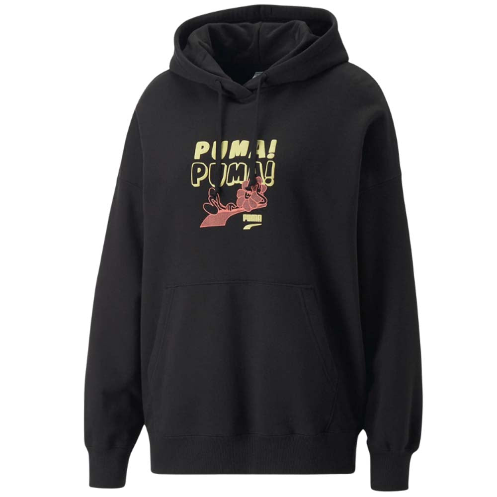 PUMA WOMEN'S SWEATSHIRT 535747 GRAFPHIC HOODIE BRUSHED COTTON