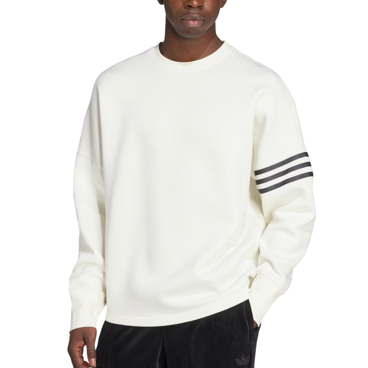 FELPA ADIDAS JW7919 OVERSIZE GIROCOLLO BIANCO