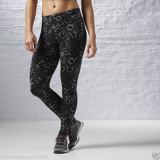 LEGGINGS Femme Reebok Sport Fitness RUNNING DÉCONTRACTÉ GYM Entraînement PANTALONS