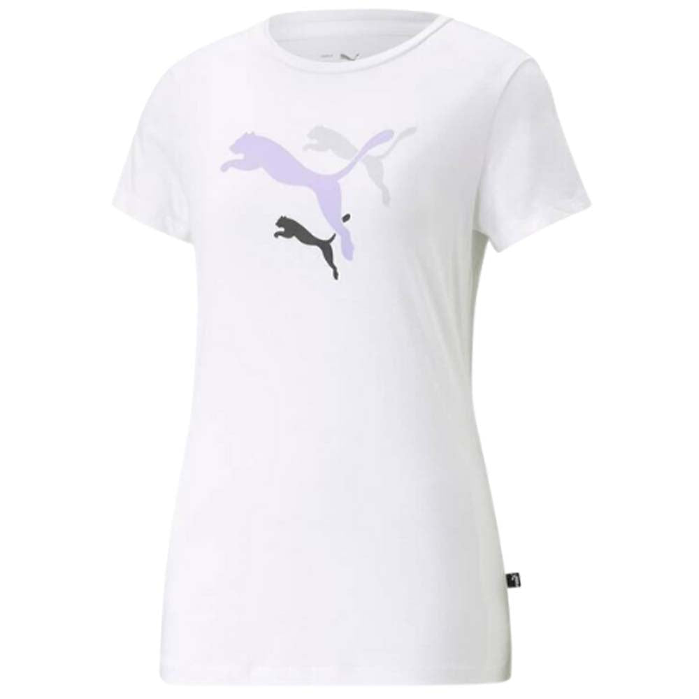 PUMA 673677 PURPLE WHITE COTTON WOMEN'S T-SHIRT