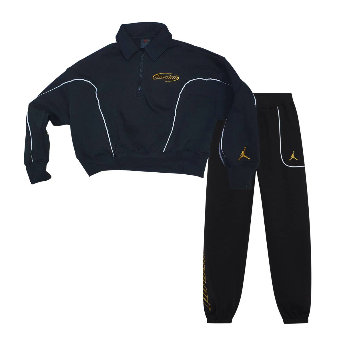 FELPA + PANTALONE RAGAZZE JORDAN 45F330 45F331 NERO FELPATA