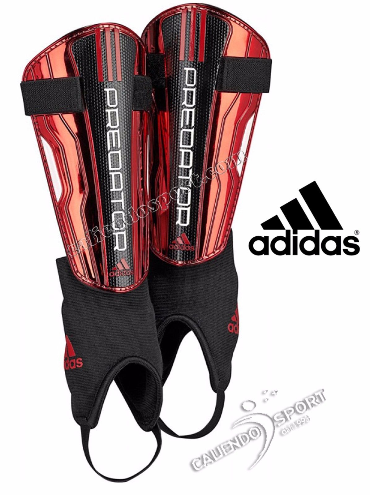 PARASTINCHI ADIDAS V87159 PREDATOR ROSSO NERO TAGLIA M CALCIO CALCETTO SPORT