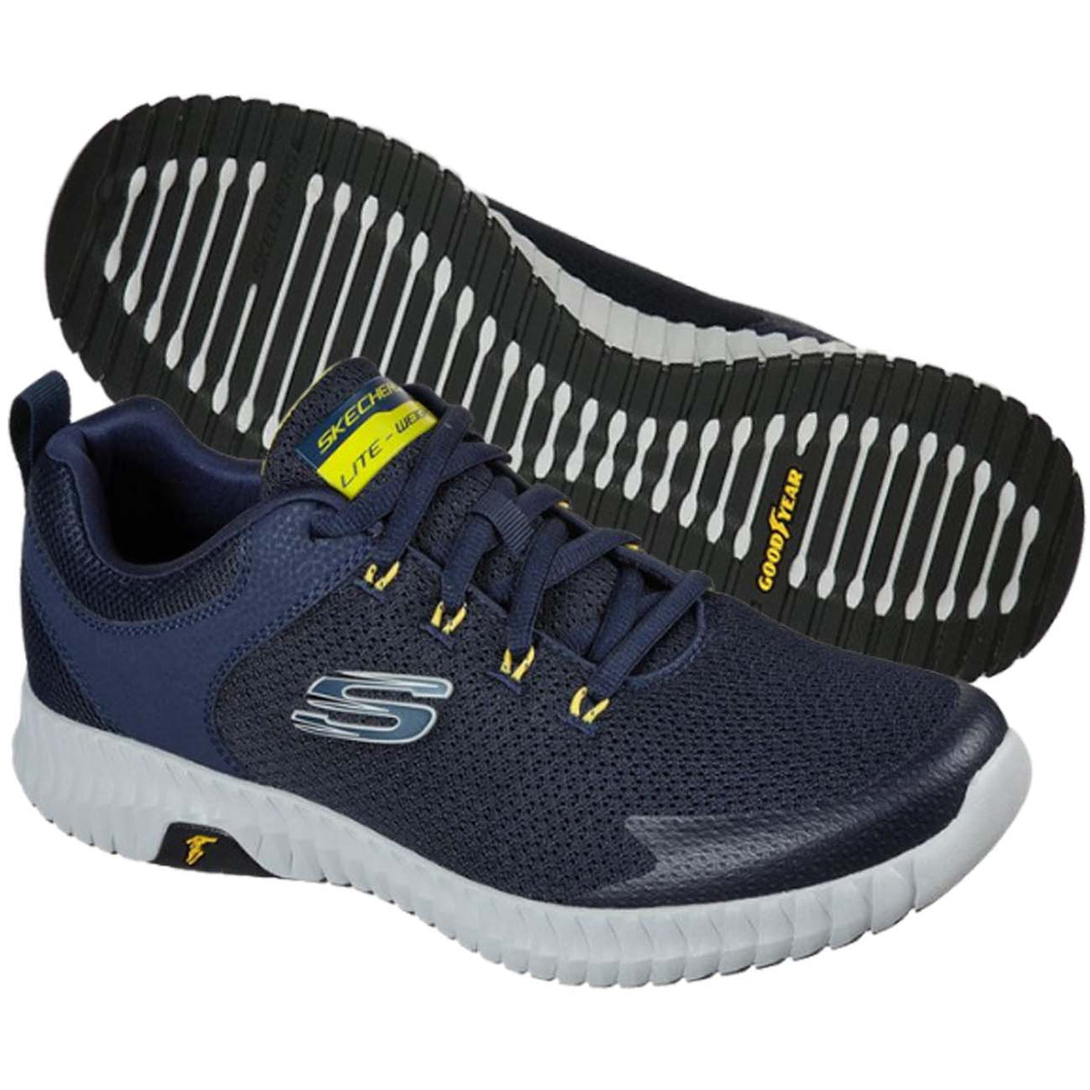 SCARPA SKECHERS UOMO 232212 NVYL GOODYEAR ELITE FLEX