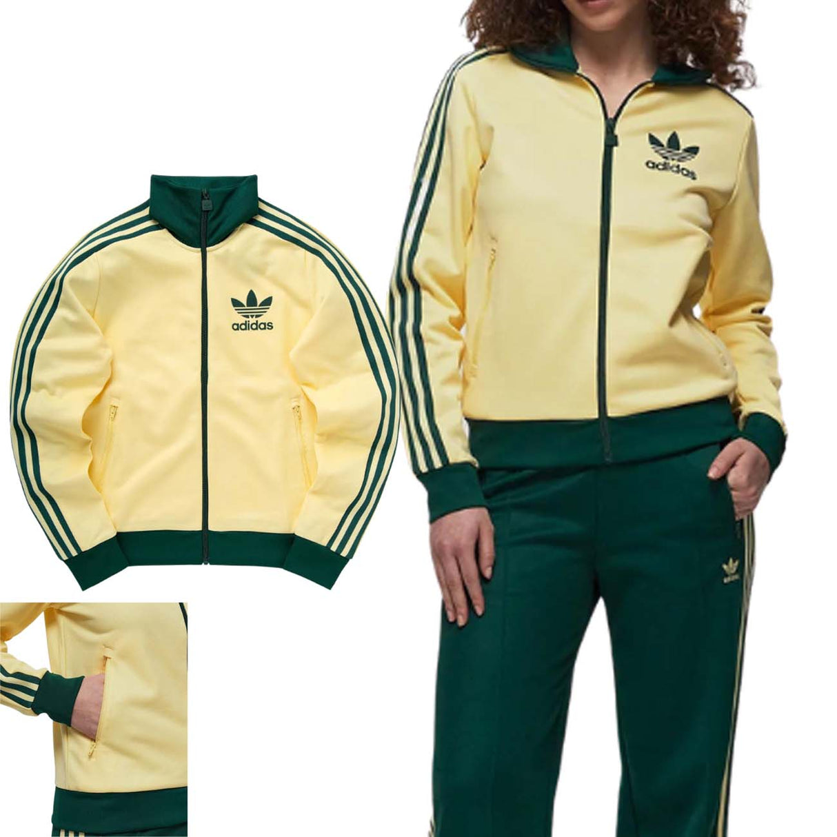 GIACCA ADIDAS DONNA IT9866 BECKENBAUER GIALLO VERDE