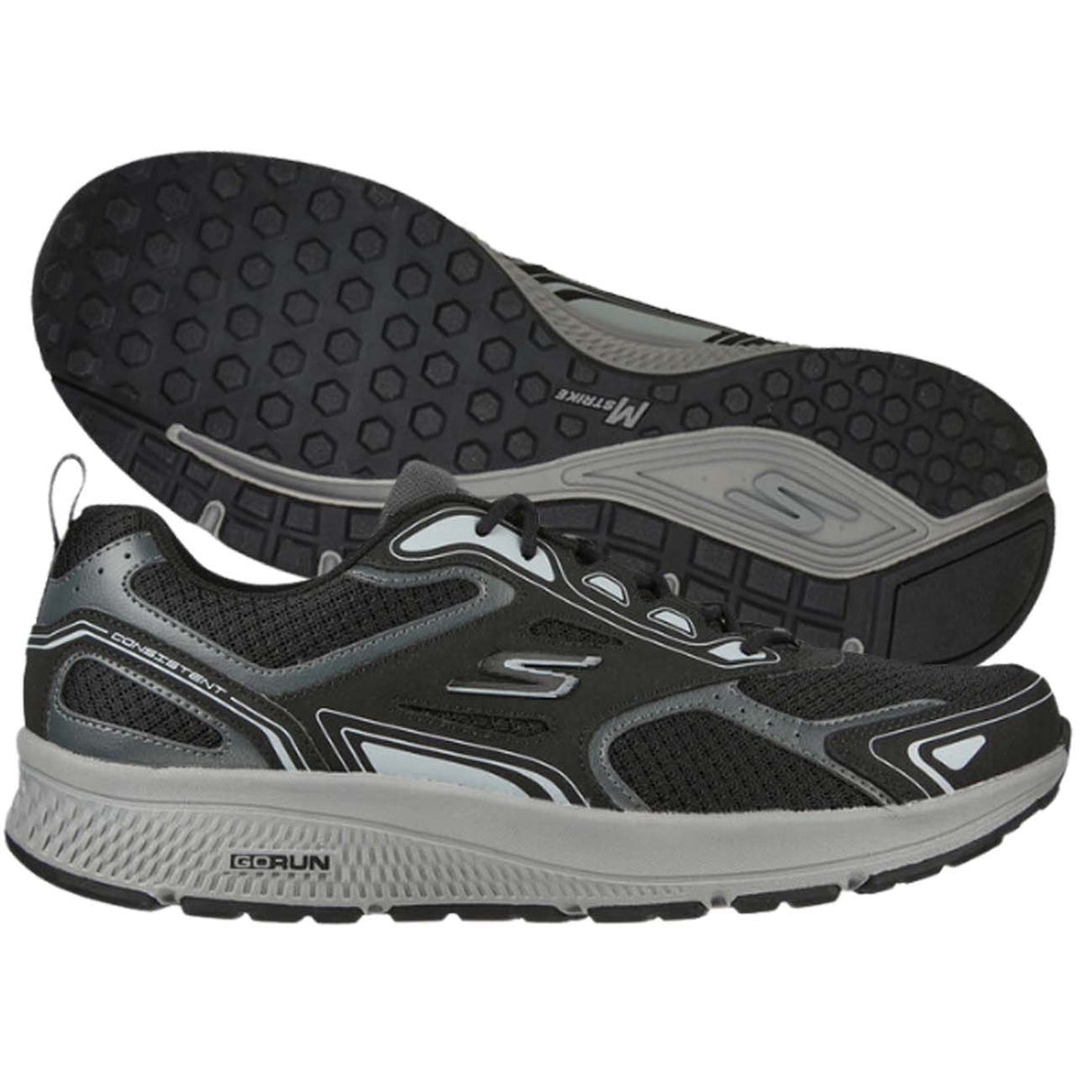SKECHERS SHOE 220034 BKGY GORUN CONSISTENT
