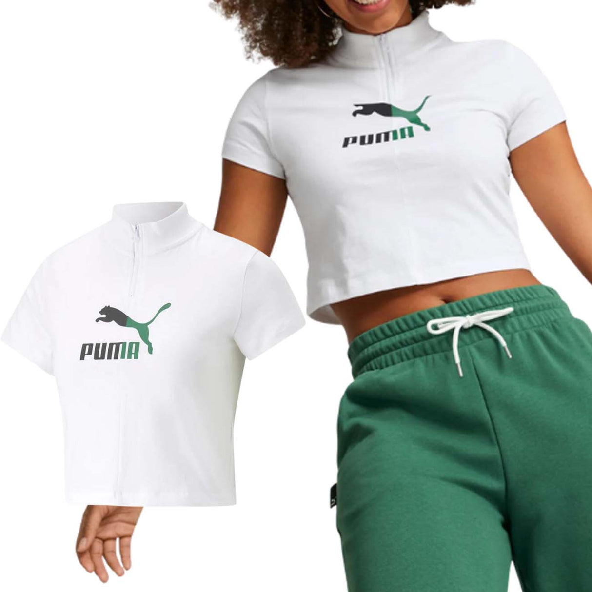 PUMA WOMEN'S T-SHIRT 620257 CLASSIC WITH ZIP