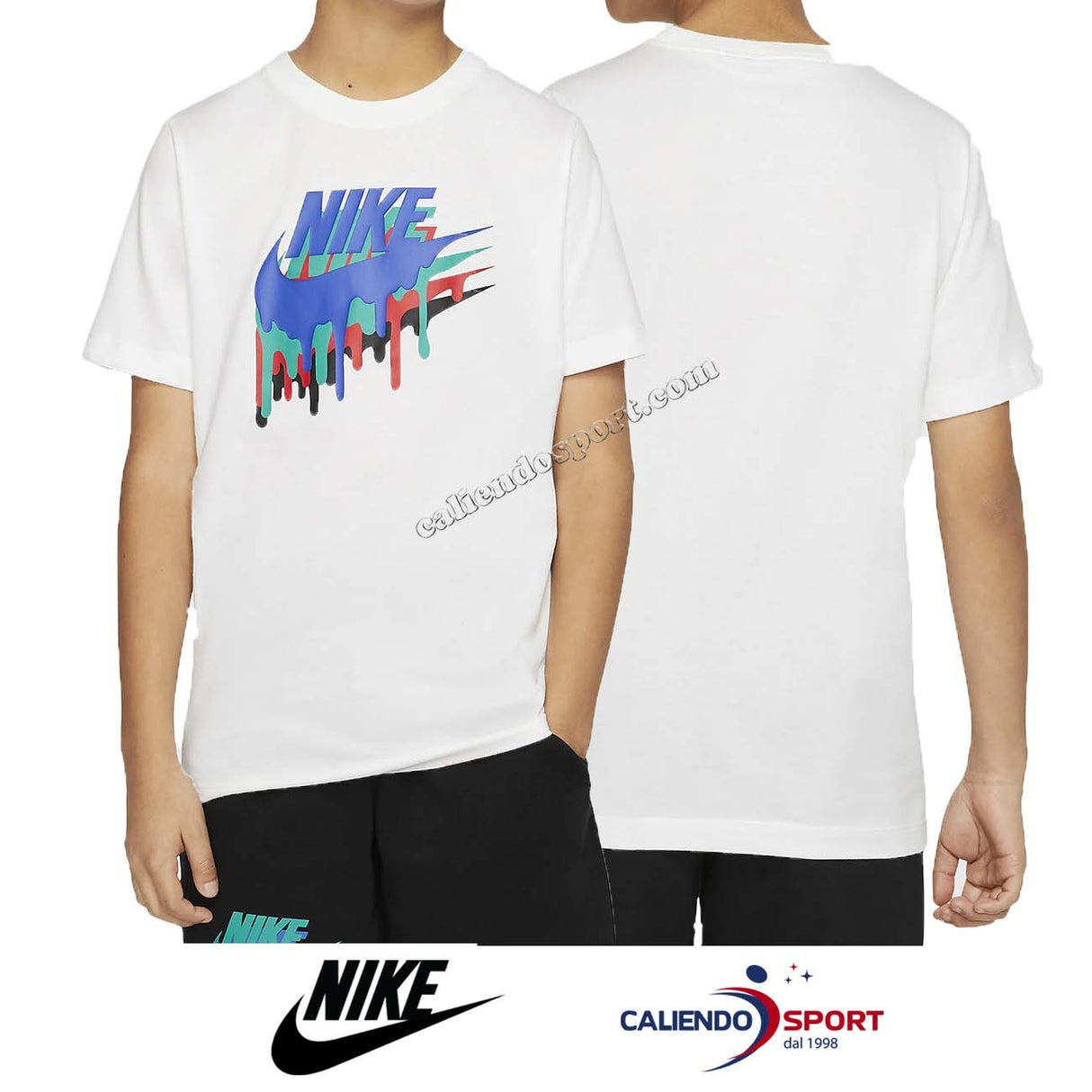 T-SHIRT NIKE RAGAZZO CT2626 100 BIANCO COTONE