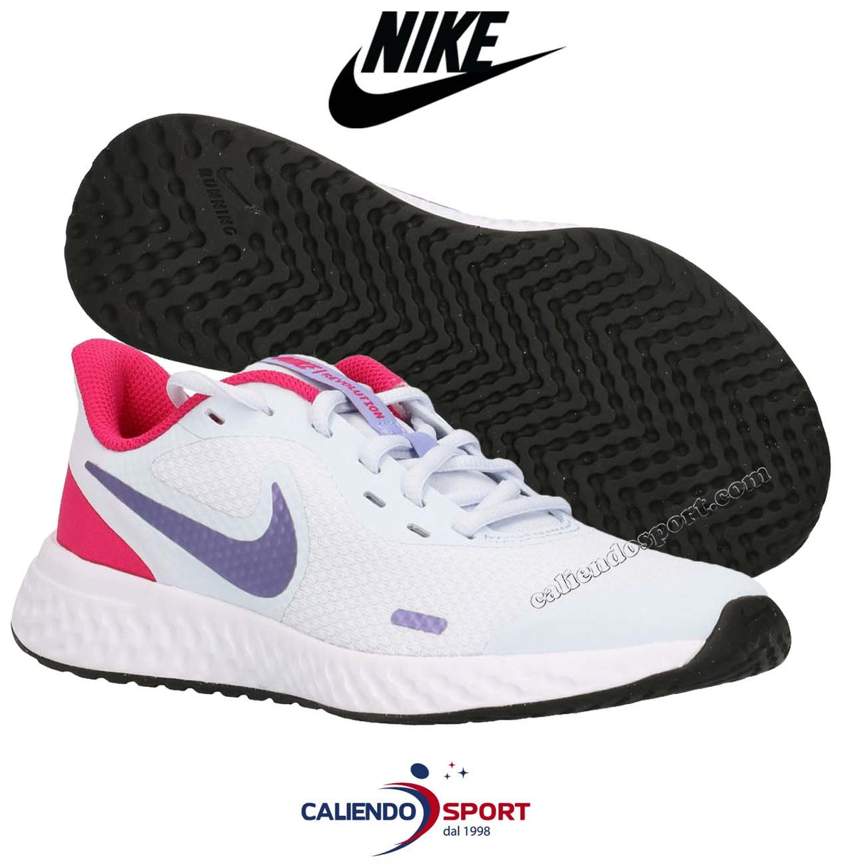 NIKE SHOE BQ5671 018 REVOLUTION 5 GS WHITE