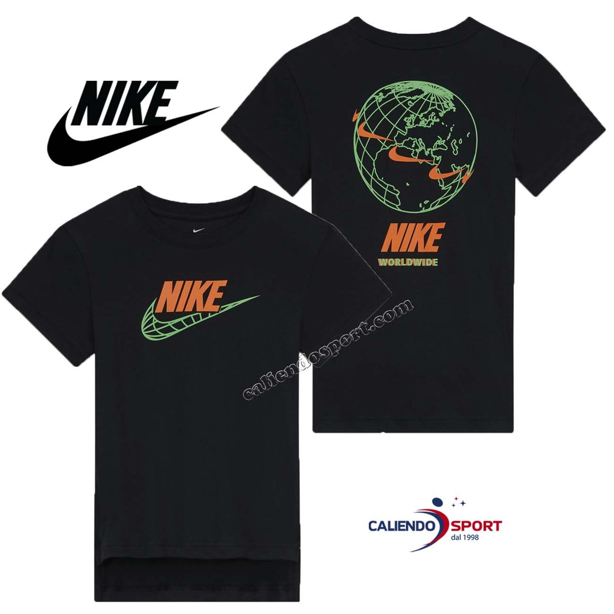 T-SHIRT NIKE RAGAZZI CZ1357 010 NERO COTONE