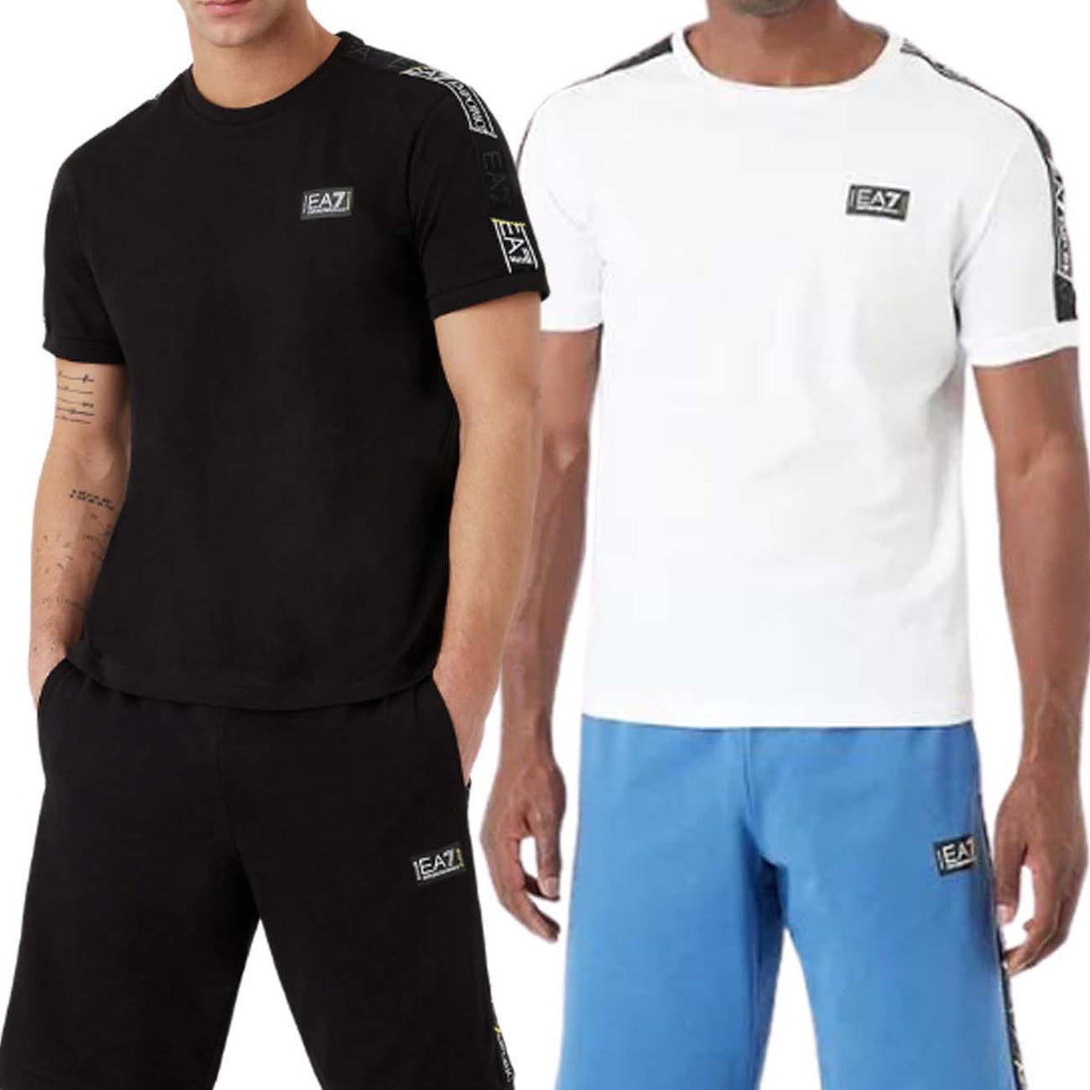 T-SHIRT EN COTON AVEC SÉRIE DE LOGOS ARMANI EA7 3RPT06 PJ02Z