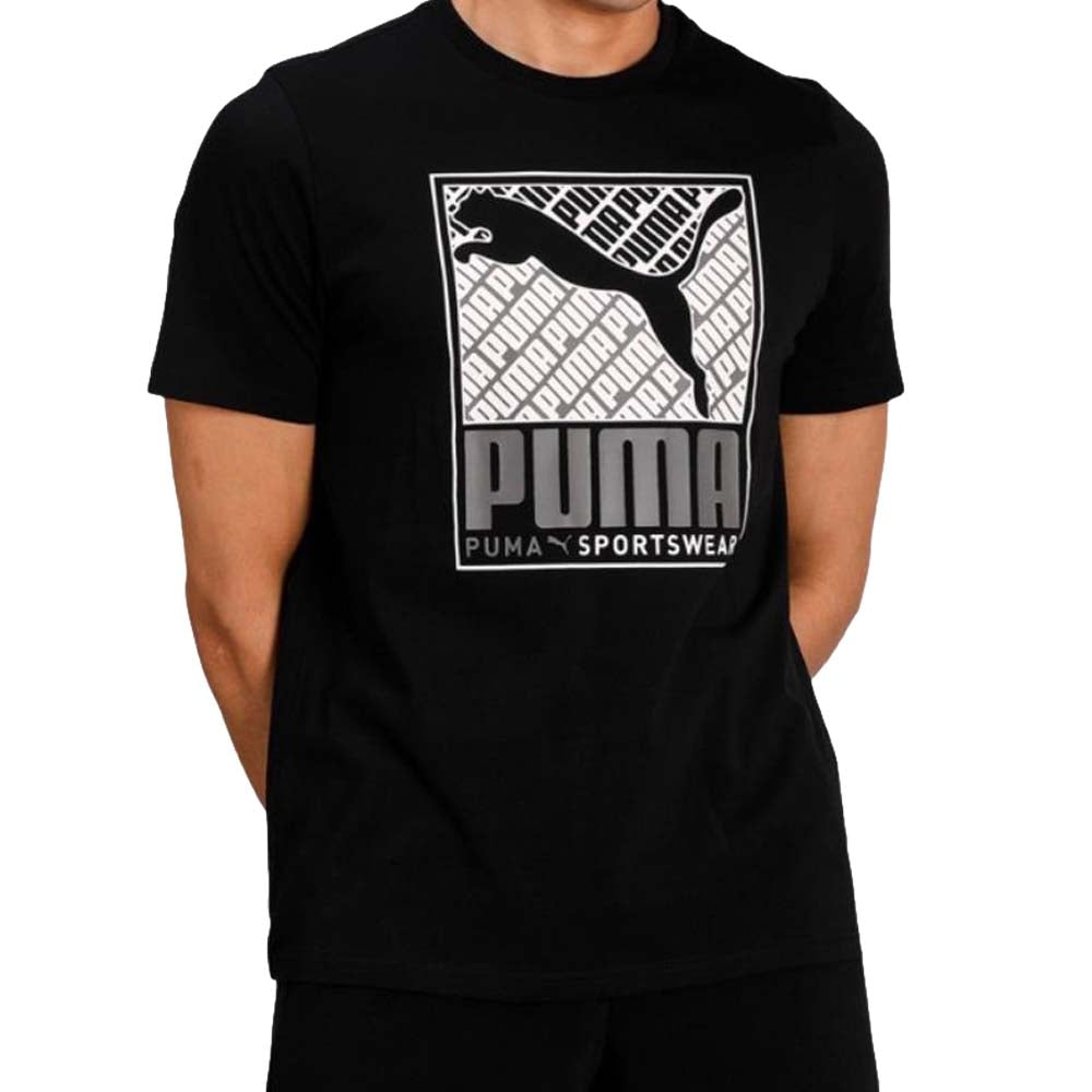 T-SHIRT  PUMA 587766 CAT BOX TEE BLU ROSSO NERO
