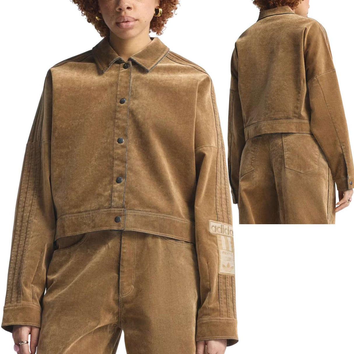 GIACCA DONNA ADIDAS JY2393 ADIBREAK OVERSIZE MARRONE