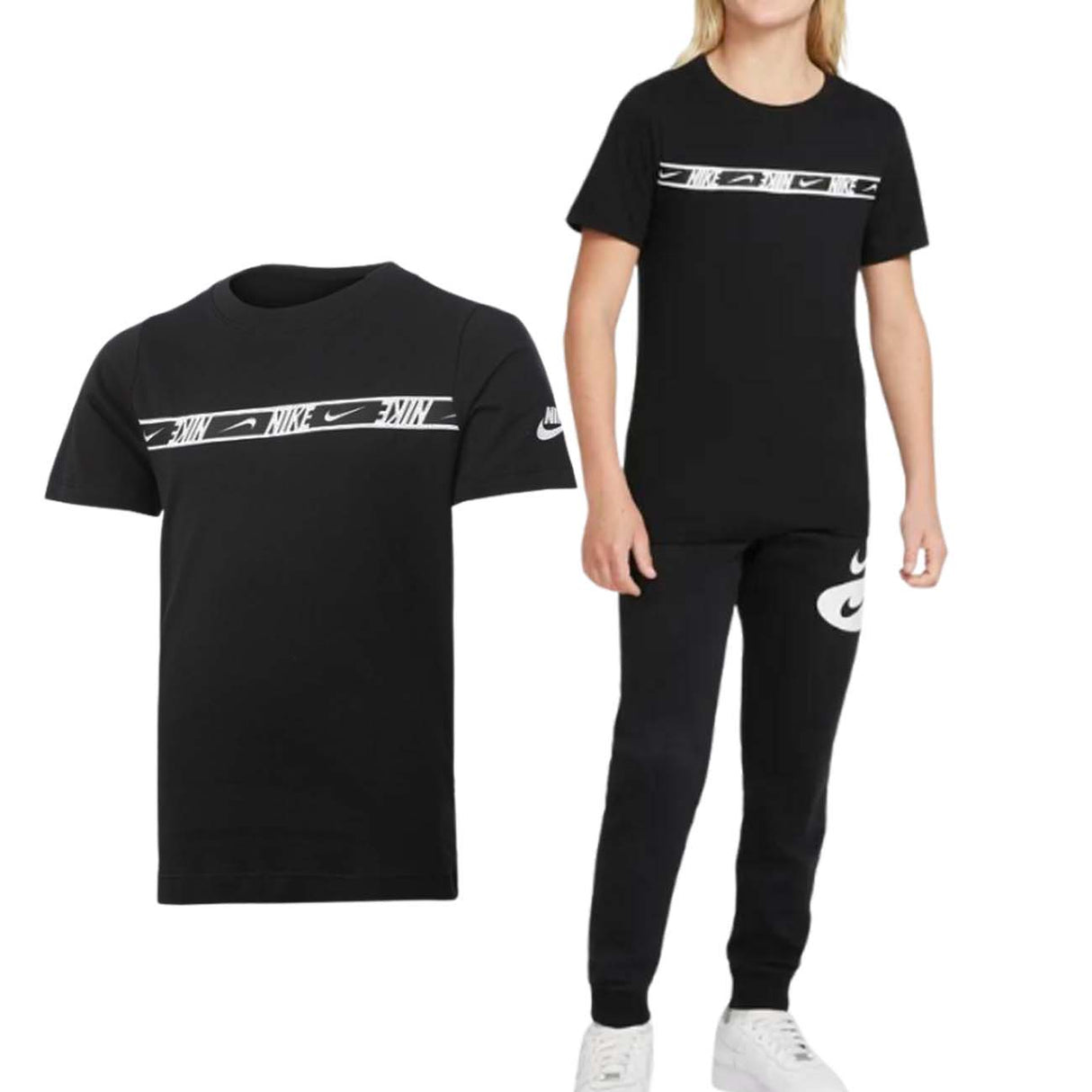 T-SHIRT RAGAZZI NIKE DQ5102 010 NERO COTONE