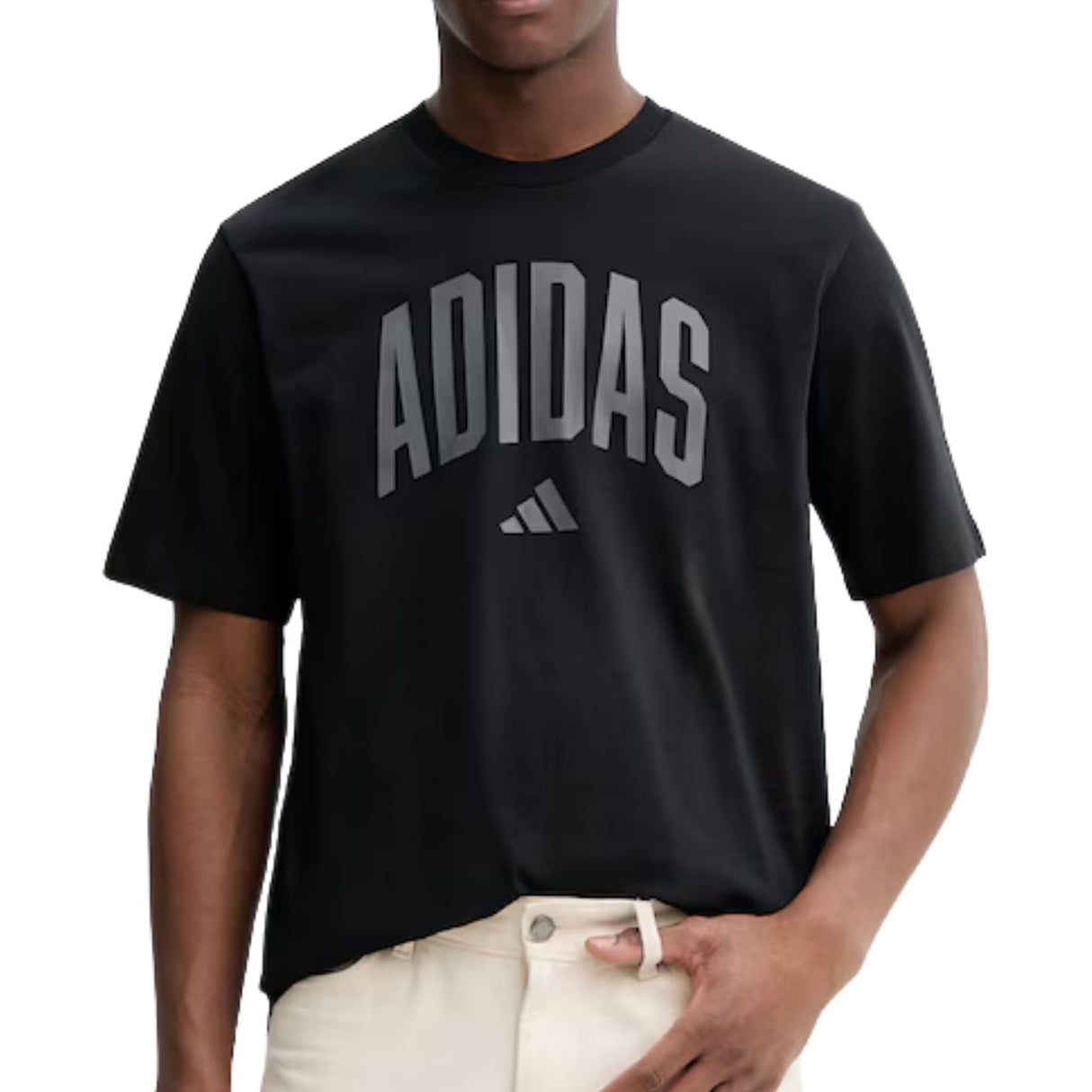T-SHIRT ADIDAS KH4592 GRAFICA COLLEGIATE COTONE NERO