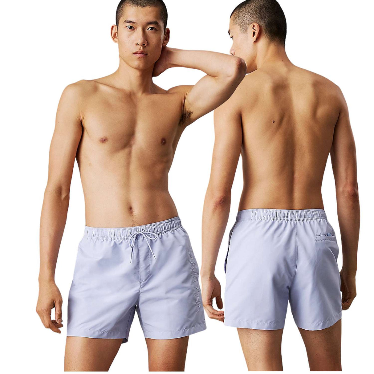 COSTUME CALVIN KLEIN KM0KM01166-C50 LOGO EMBROIDERY CELESTE