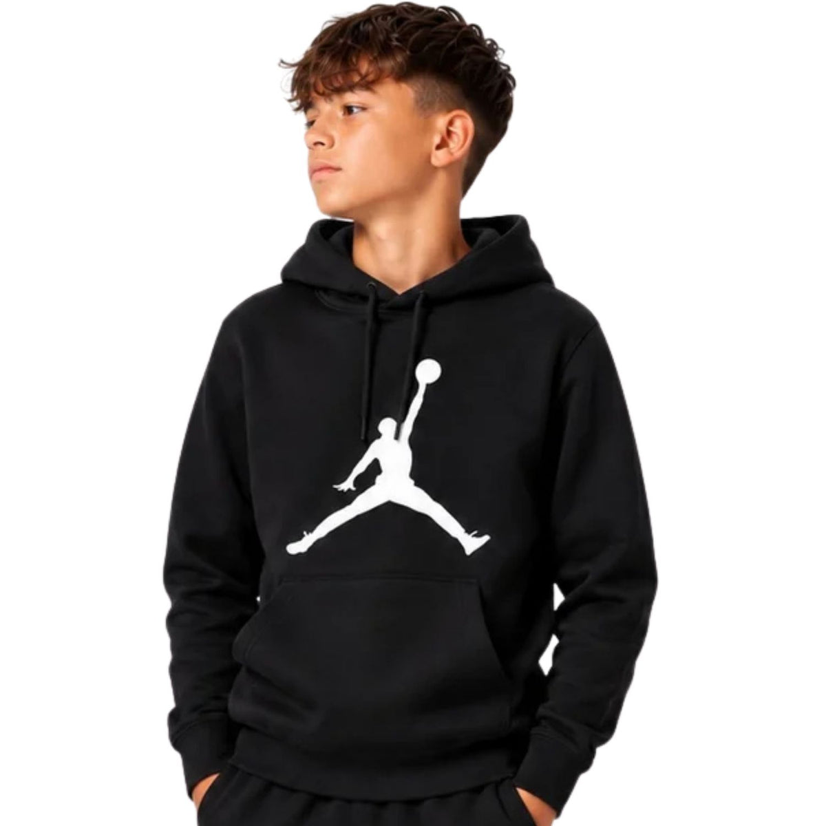 FELPA RAGAZZI JORDAN 95G386 023 COTONE GARZATO NERO