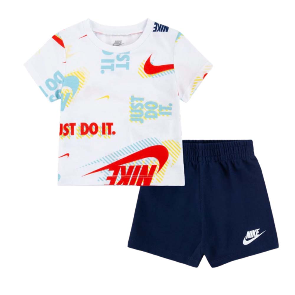 COMPLETO BAMBINI NIKE 66K471 86K671 U90  COTONE BIANCO